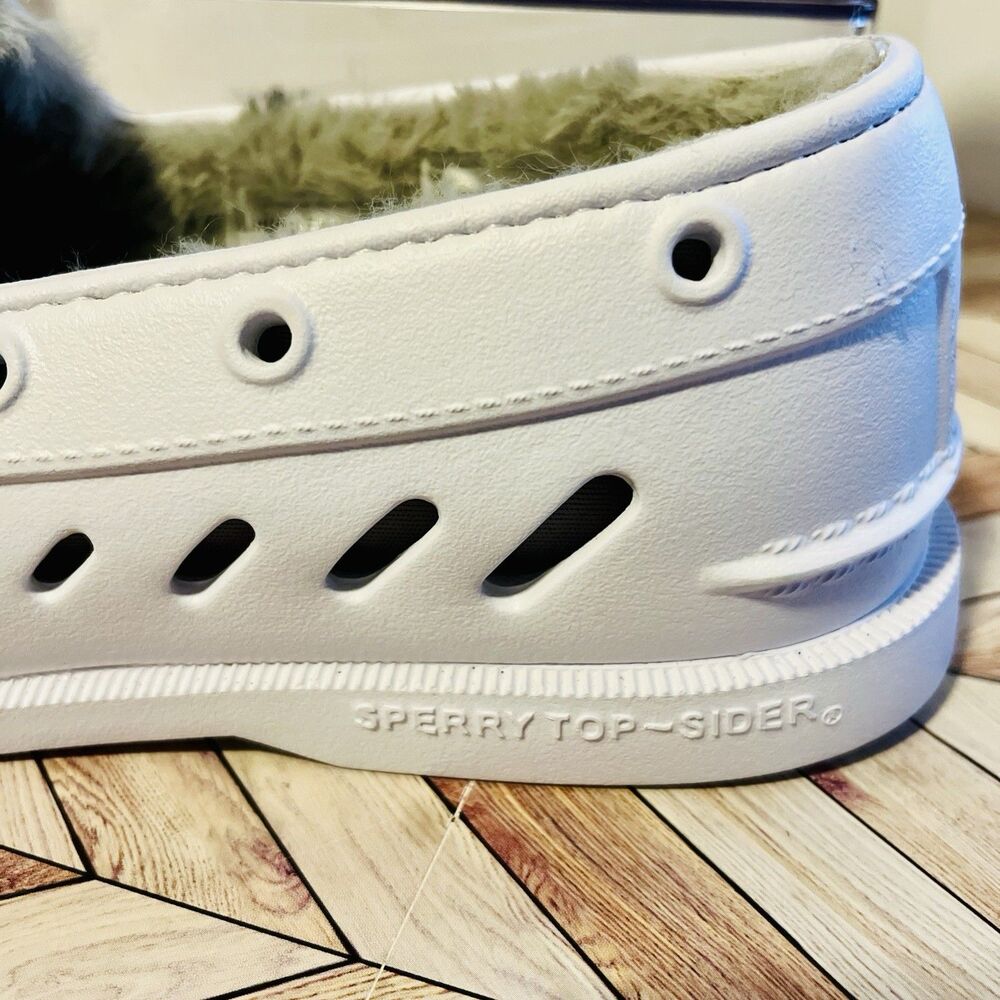 Sperry Top Sider A/O Float Cozy Casual Boat Shoes Women's 7 White Faux Fur Lined - Picture 8 of 8